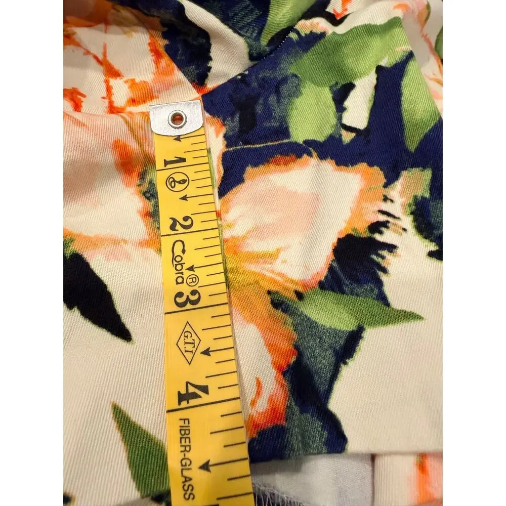 J.Crew Floral Stretch Chino Shorts Size 10 Pink Orange Navy Botanical Summer